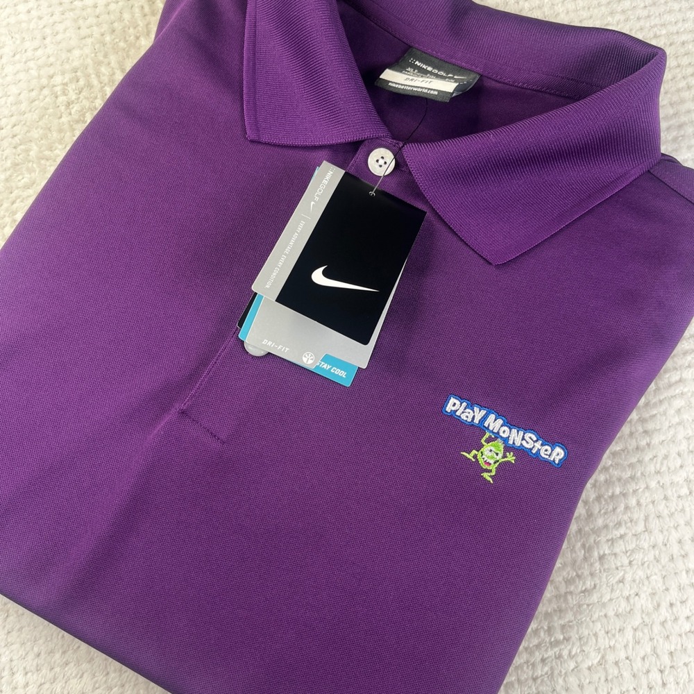 Nike Golf Mens Dri-FIT Polo Shirt XL Tall Purple PlayMonster Logo 604941-543 NEW